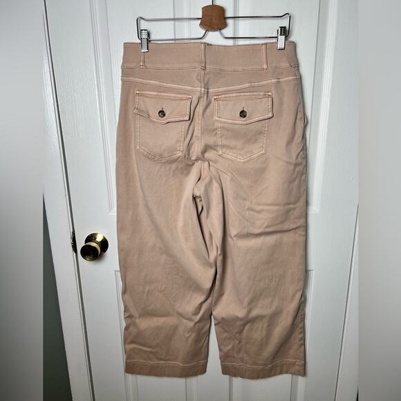 Spanx Stretch Twill Cropped Wide Leg Pant Pale Pink 1X - Picture 6 of 7